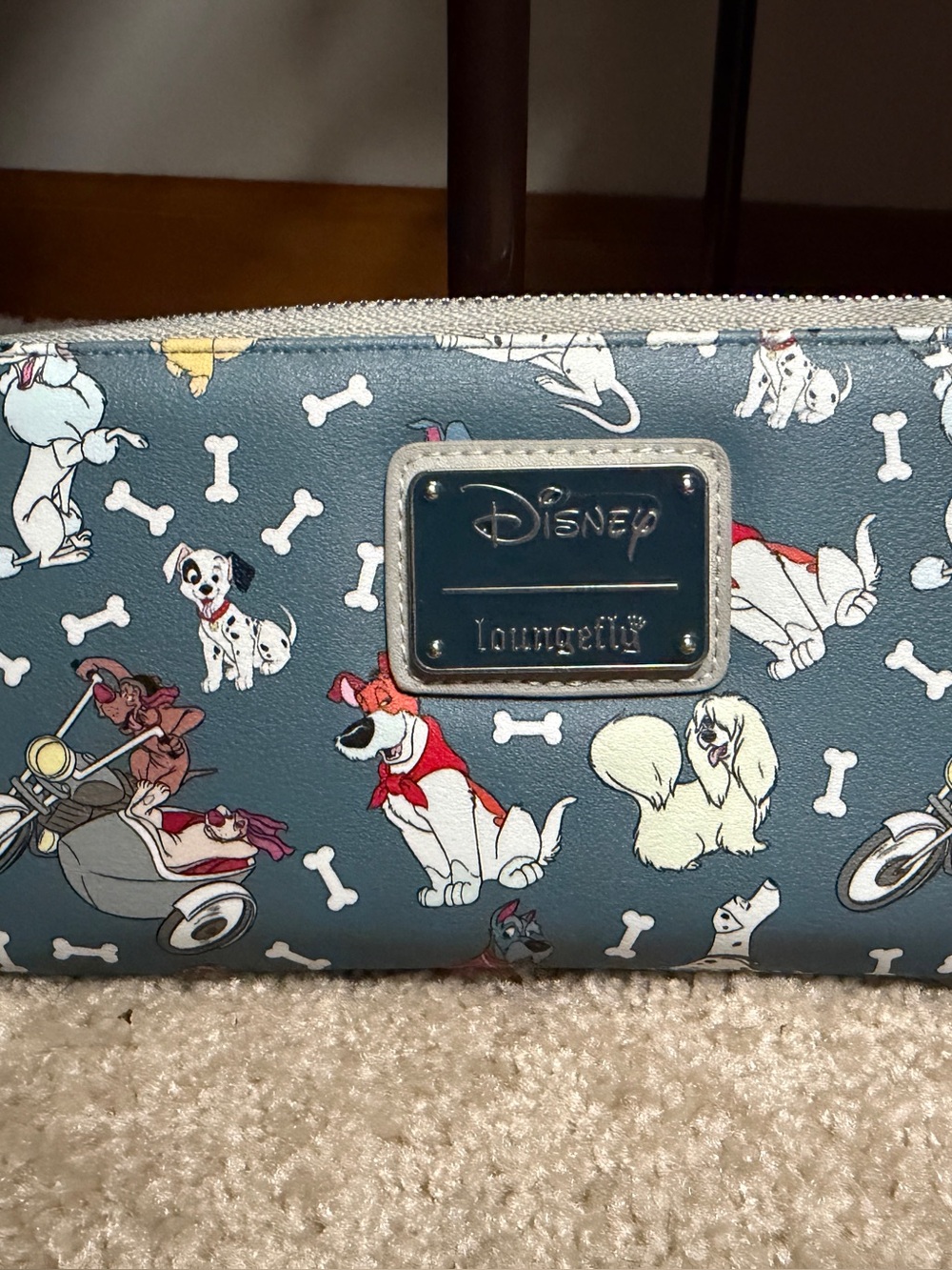 Loungefly Disney 101 Dalmatians Blue Character Zip Wallet